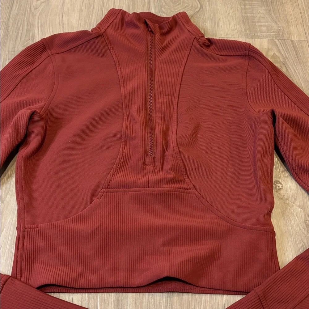 Lululemon Take It In Stride 1/2 Zip in Chianti